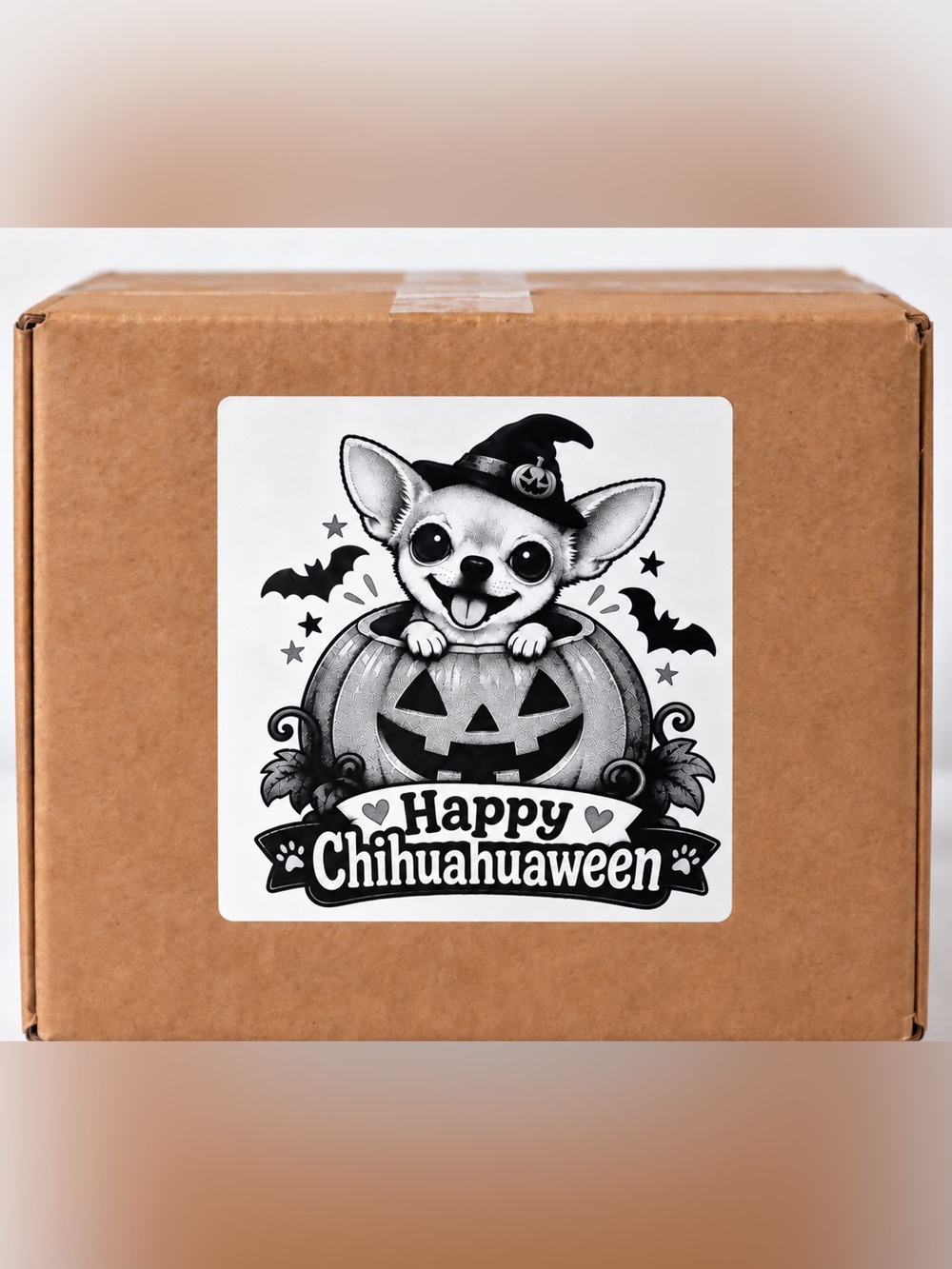 Happy Chihuahuaween Halloween 
Stickers 3”x3”-100ct.